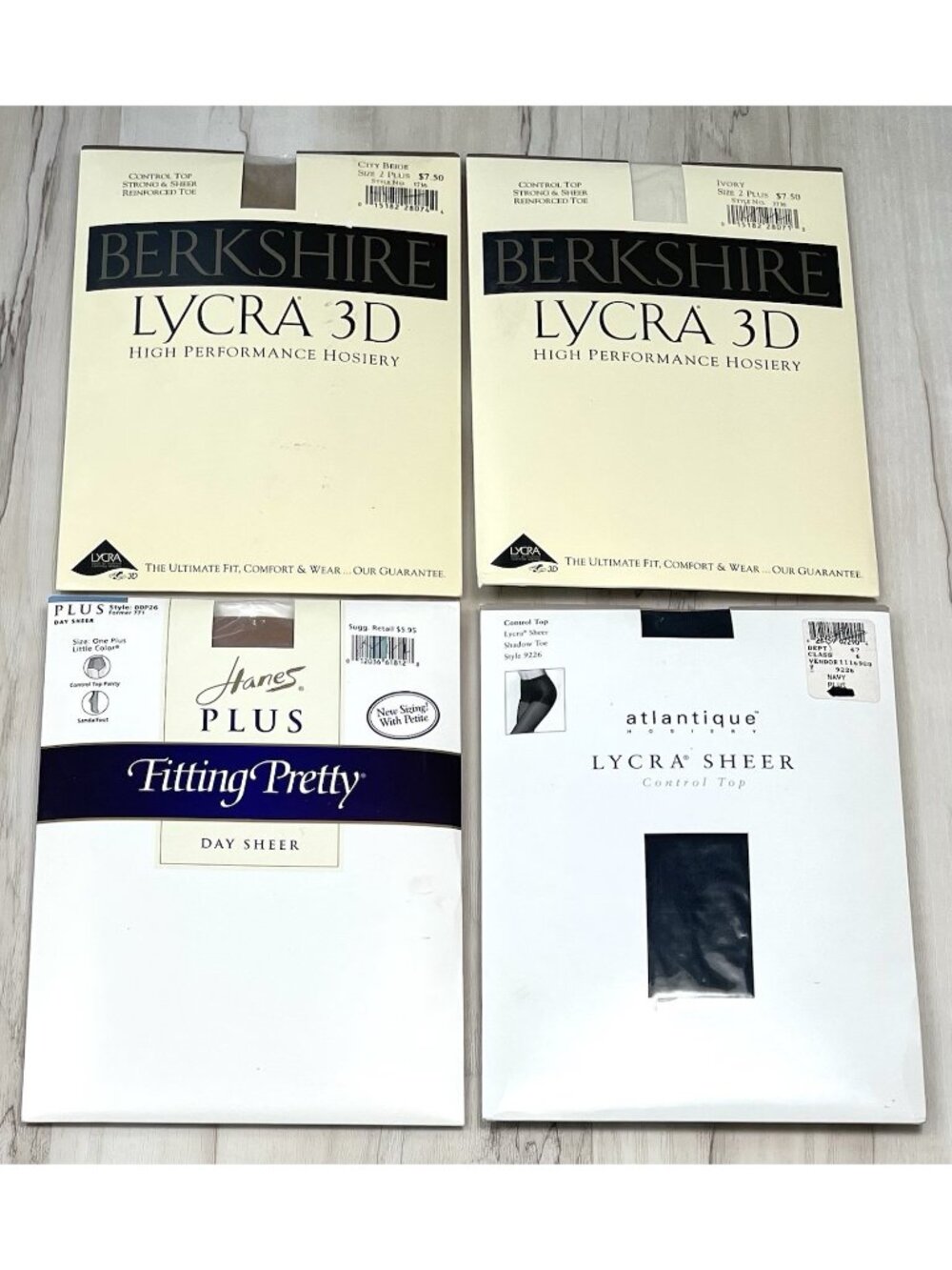 VTG Lot 4 Plus/Queen Womens PANTYHOSE Hosiery Hose Berkshire Hanes Atlantique